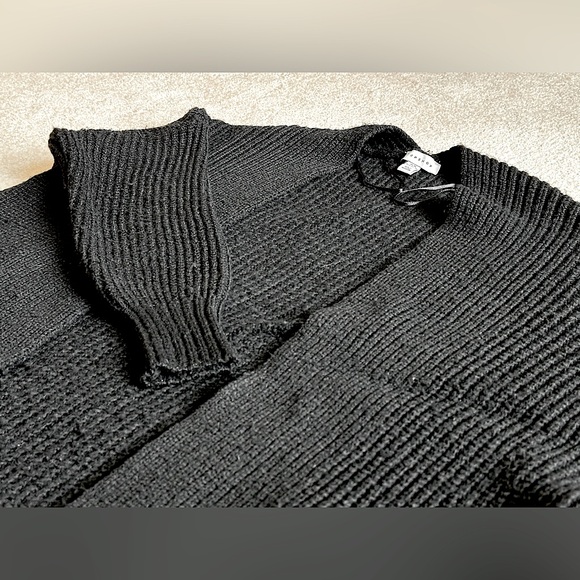 Topshop - Ribbed Open Front Cardigan (Oversized), Black, Regular UK XS / US 0-2 - Picture 2 of 8